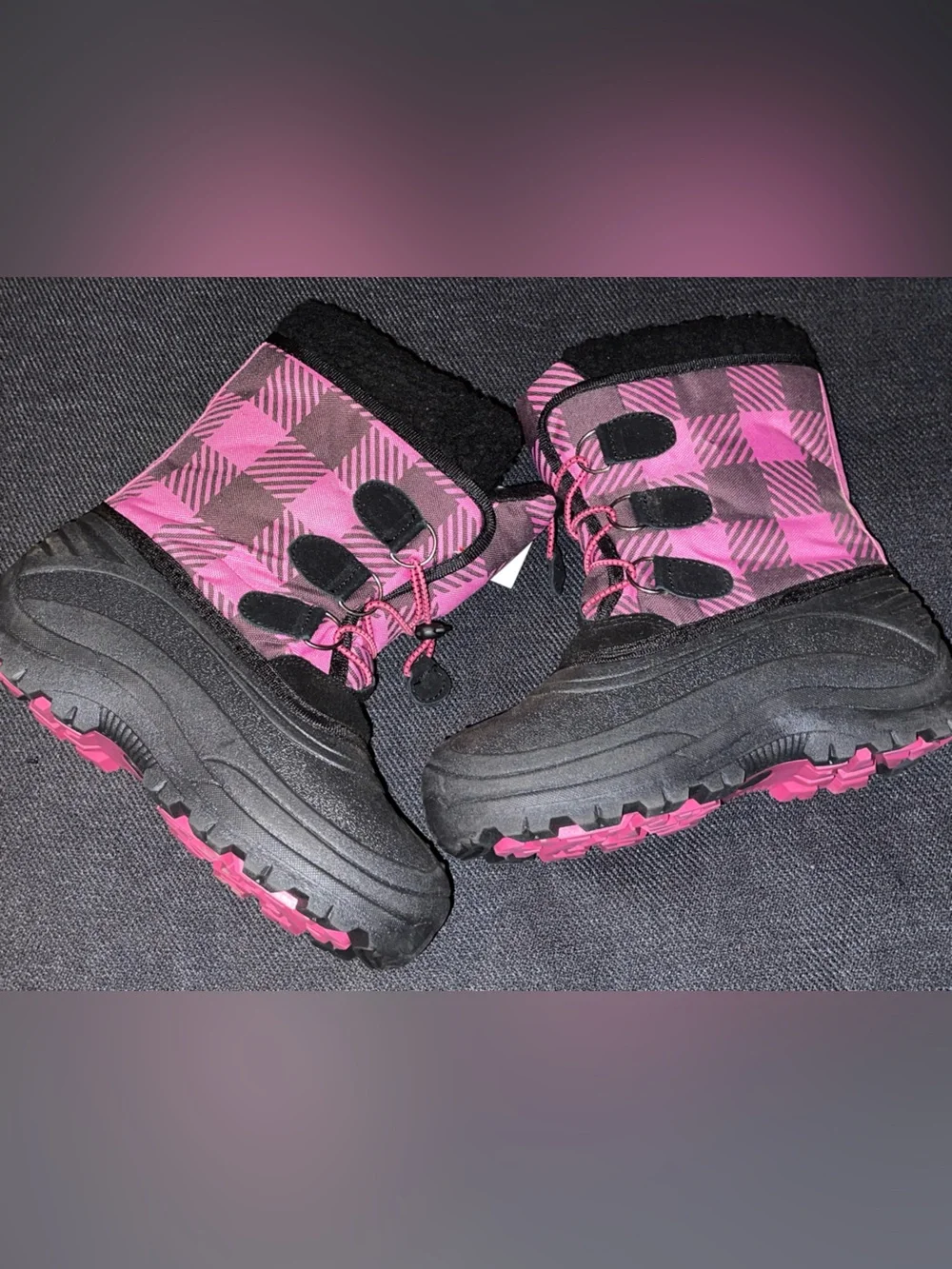 Xtreme Kids Black & Pink Winter Snow Boots